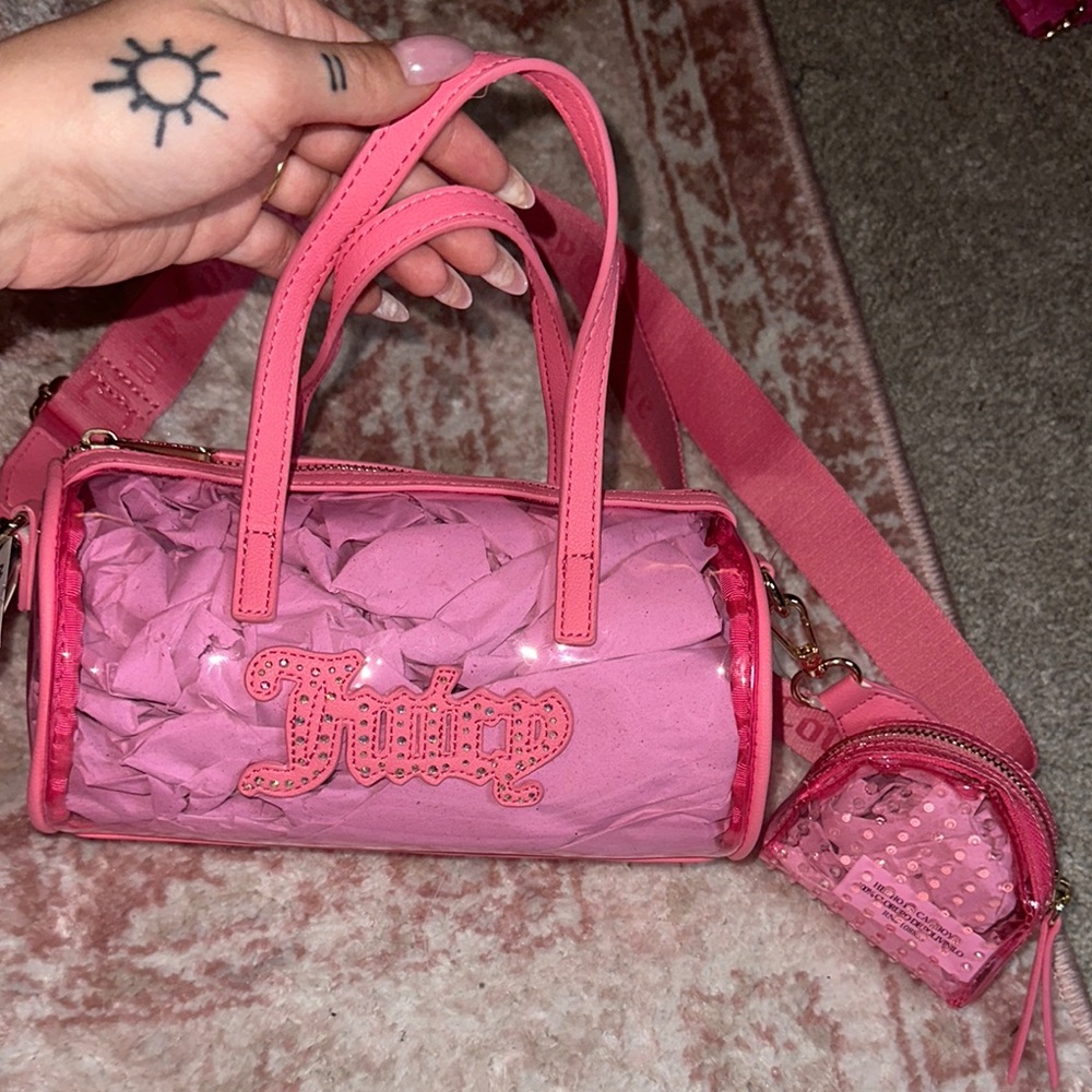 Juicy Couture Pink Transparent Barrel Bag